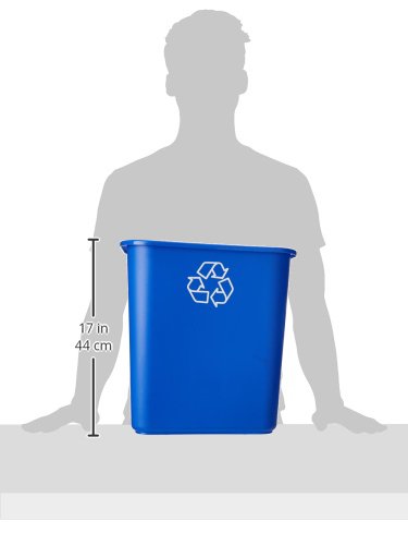 United Solutions 7 Gallon/28 Quart Efficient Recycle Wastebasket | Fits Under Desk | Small, Narrow Spaces in Commercial, Kitchen, Home Office, Dorm | Easy to Clean, 1 Pack, Blue, Model Number: WB0084 - Image 5