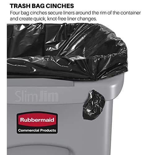 Rubbermaid Commercial Products Slim Jim Trash/Garbage Can with Venting Channels, 23-Gallon, Yellow, for Kitchen/Office/Workspace, Pack of 4 - Image 7