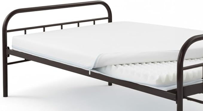 Gilbin Foam Mattress Topper, Egg Crate Hi-Density Foam Pad, Mattress Pad, and Bed Topper for Support (with Waterproof ZipperdCover, Cot Size 29x74)