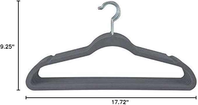 Simplify 10 Super Slim Velvet Huggable Hangers in Grey - Image 2