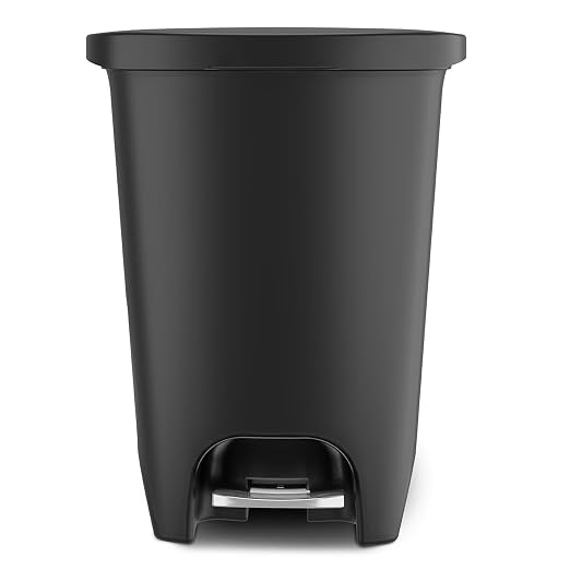 Glad Premium 13 Gallon Trash Can - Plastic Kitchen Waste Bin with Odor Protection of Lid, Stainless Steel Step On Foot Pedal and Garbage Bag Rings, Black - Image 6