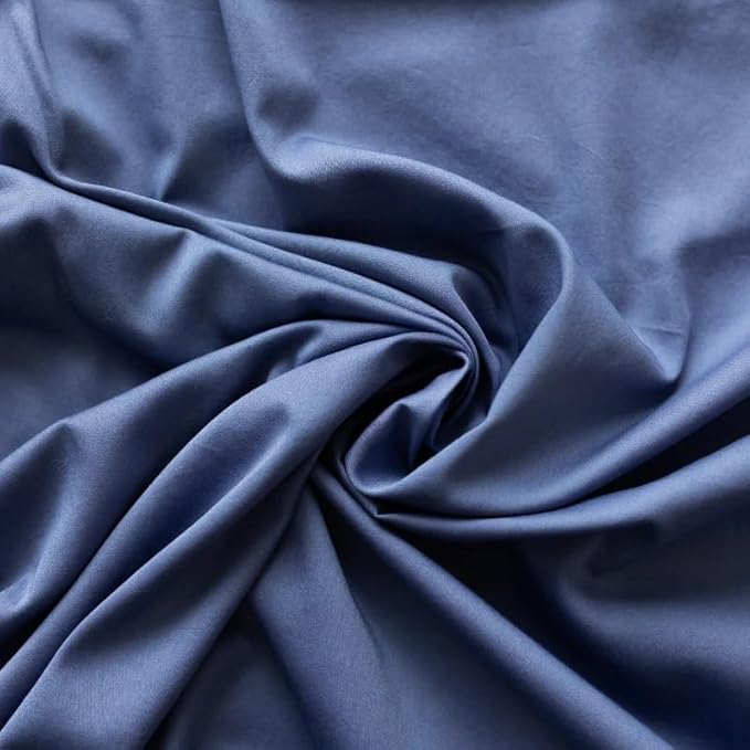 DreamFit DreamCool 100% Pima Cotton Sheets with Elastic Corner Straps 20 Inch Extra Deep Pocket Crafted in USA Bedding Guaranteed to Stay On Luxury Sheets Twin Sheets Set Blue