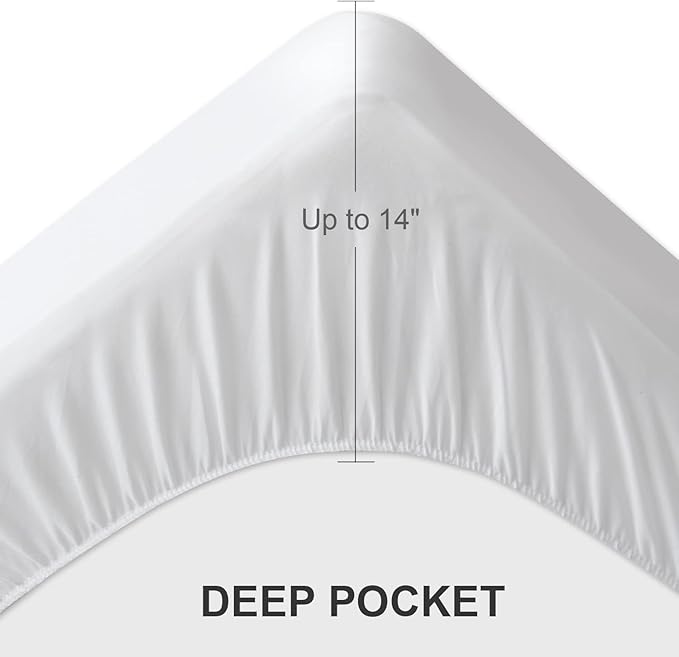 Full Size Mattress Protector Pad Waterproof Quilted, Breathable & Cooling Full Mattresses Pad Cover Fitted for Double Bed with Deep Pocket Up to 14", (White)