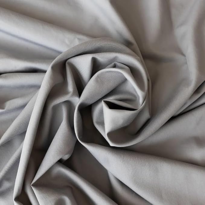 DreamFit DreamCool 100% Pima Cotton Sheets with Elastic Corner Straps 20 Inch Extra Deep Pocket Crafted in USA Bedding Guaranteed to Stay On Luxury Sheets Twin XL Sheets Set Gray