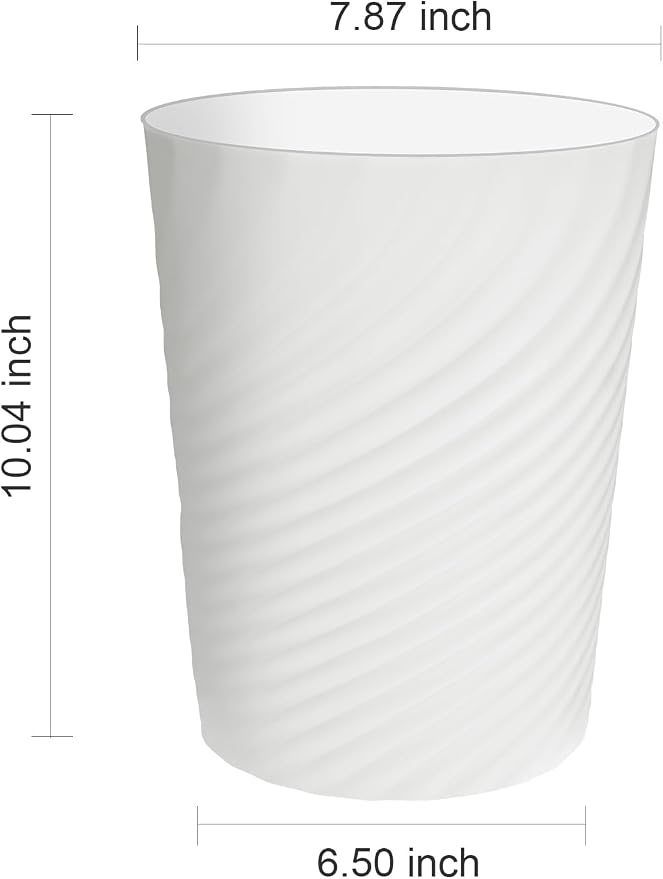 DAJITRE 1.8 Gallon Small Trash Can Wastebasket Recycling Bin Slim Profile for Compact Spaces Bathroom, Office, Bedroom, Kitchen (1.8 Gallon-2pack, White) - Image 7