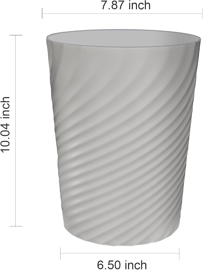 DAJITRE 1.8 Gallon Small Trash Can Wastebasket Recycling Bin Slim Profile for Compact Spaces Bathroom, Office, Bedroom, Kitchen (1.8 Gallon-2pack, Grey) () - Image 6