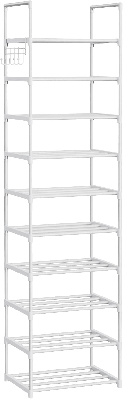 Metal Shoe Rack Organizer 10 Tiers, 20-24 Pairs Narrow Tall Shoe Racks for Closets Entryway - Vertical Boots Organizer Storage - Sturdy Shoe Shelf Cabinet White - Image 8