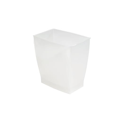 iDesign Small Plastic Bathroom Trash Can, Slim Rectangle Garbage Bin for Bedroom, Office, Dorm, Clear Frost - Image 8