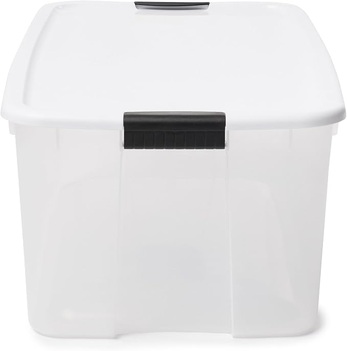 Sterilite 8-Pack Ultra Latching Box, Storage Bins with Lids, Clear Plastic, 116 Quart - Heavy-Duty Organizing Containers for Closet, Bathroom, and Office - Image 9
