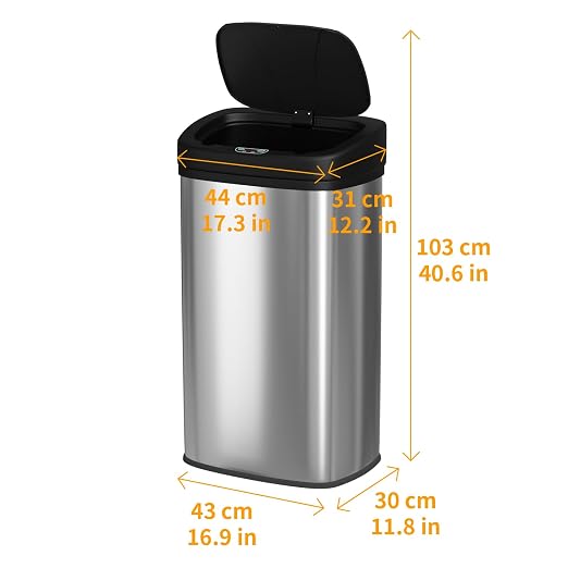 BestOffice 22 Gallons Automatic Sensor Large Kitchen Trash Can with Stainless Steel, Touchless Garbage Bin with Lid for Kitchen, Home, Office Waste Bin 82L - Image 7