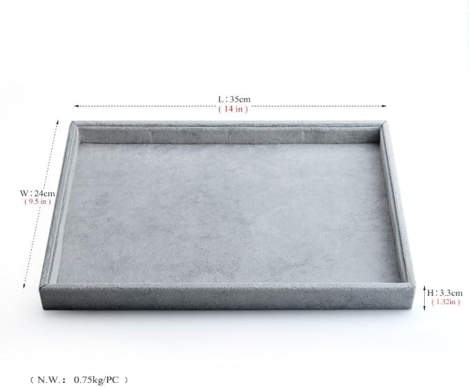 Oirlv Velvet Stackable Jewelry Trays Grids Rings Earrings Bracelet Watch Showcase Display Tray - Image 8