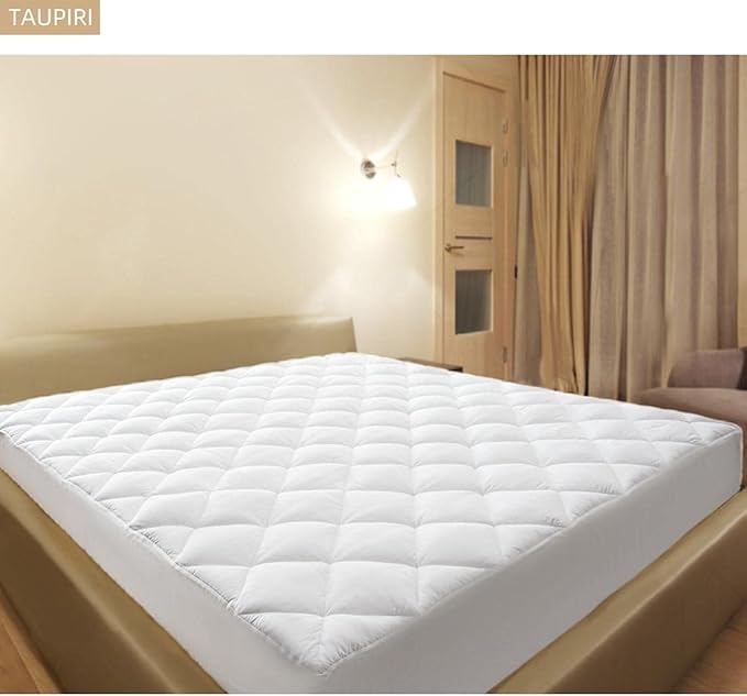 Taupiri Full Quilted Mattress Pad Cover with Deep Pocket (8"-21"), Cooling Soft Pillowtop Mattress Cover, White