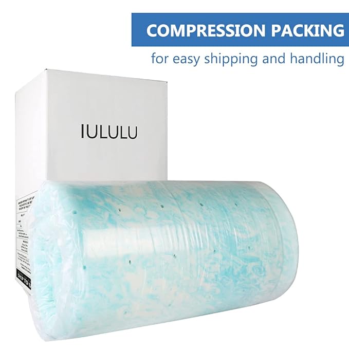IULULU Mattress Topper, 3 Inch Gel Memory Foam Mattress Topper for Twin Size Bed,Blue