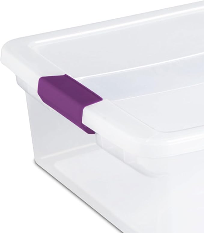 Sterilite 24-Pack 32 Quart ClearView Latch Box, Stackable Organizer Bins with Latching Lids - Clear Plastic Organization Containers for Closet, Bedroom, Shelving Units and Everyday Home Storage - Image 9