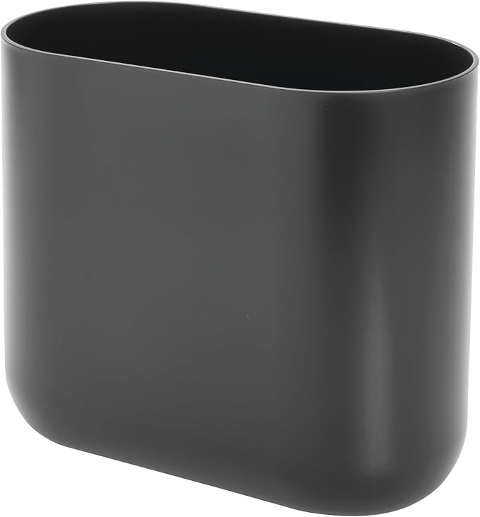 iDesign Small Slim Plastic Bathroom Trash Can, Garbage Can for Bedroom, Office, Desk, Dorm, Gray - Image 9