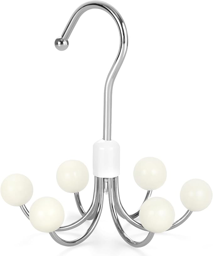 TOPIA HANGER Hoodie Hangers with 6 Wood Balls, 360°Swivel Purse Hanger, Scarf Hanger, Closet Hooks, Handbag Organizer, Bra Hanger, Accessory Organizers for Scarf, Tanktop, Hat, Hoodie CT56W - Image 7
