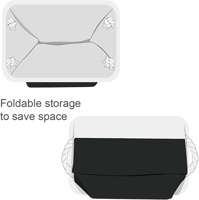 TheWarmHome Storage Bins for Shelves - 1 Pack 13.8x9.7x6.7 inch Storage Basket for Organizing for Closet Organizer Cubes Laundry Cloth Nursery (White & Black) - Image 7