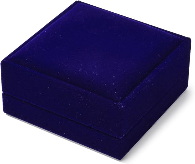 3 in 1 Velvet Jewelry Set Gift Box Earring Gift Box Ring Necklace Boxes Small Jewelry Storage Boxes for Travel Birthday Mother's Day Valentine's Day Gifts (Blue) - Image 9