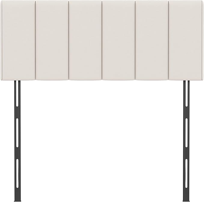 HAOBO Home Upholstered Headboard Foldable King Size Headboards Eastern King/California King Faux Leather Panel with Height Adjustments-White