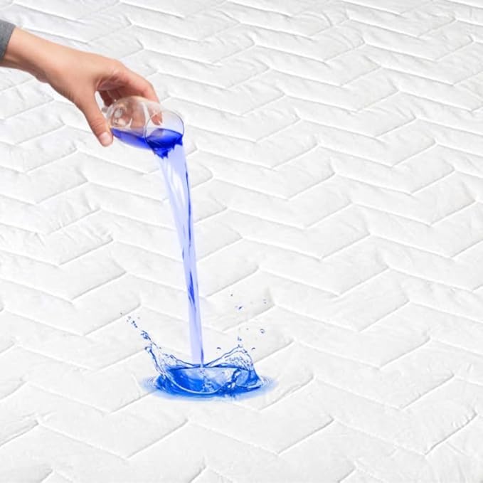 Waterguard Quilted Cotton Mattress Pad - Full Size - Soft, Comfortable, and Fluffy Mattress Pad - Waterproof Mattress Protector Stretched 13" for Snug Fit on Regular Sized Mattress