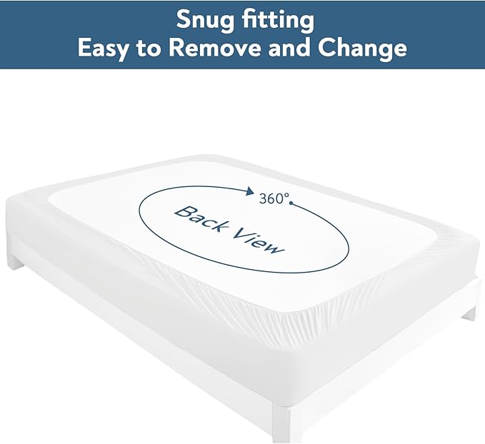 Queen Mattress Pad, Queen Mattress Protector Quilted Waterproof, Mattress Cover Fitted, Mattress Topper, Up to 20 Inch, White