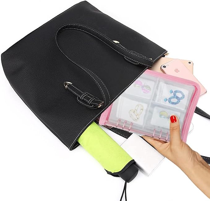 Earring Organizer Case Travel Jewelry Organizer Transparent Jewelry Storage Book for Necklace Bracelet Ring Holder with Small Clear Zippered Pouch - Image 7