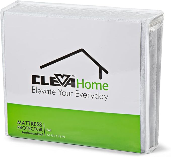 ClevaHome Full Size 100% Waterproof Mattress Protector, Deep Pockets Fits up to 18 Inches, Soft Breathable Noiseless Terry Cover, Machine Washable