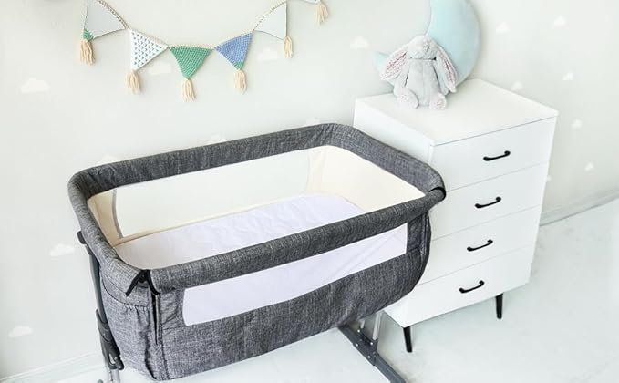 Bassinet Mattress Pad Cover Waterproof, Fits 20” x 33” BCOL 3 in 1, wayfong, venowu, Cowiewie, Semphis, Earth&ME, Uuoeebb and INFANS Baby Bassinet, 2 Pack, Ultra Soft Breathable, White and Grey