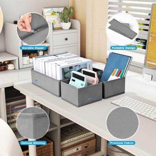 DIMJ Drawer Organizer Clothes, 24 Pack Dresser Organizer, Foldable Closet Organizers and Storage, Fabric Dresser Drawer Organizers, Drawer Dividers for Nursery, Baby Clothes, Underwears, Sock - Image 6