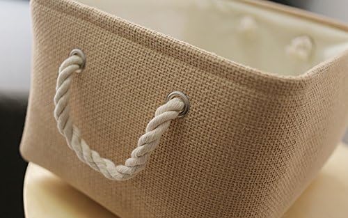 TheWarmHome Large Storage Basket - Fabric Storage Baskets for Organizing Shelves, Collapsible Storage Bin Organizer for Closet Bookself Laundry Dog Toy Home Organization, Decorative Beige Basket Gift - Image 9