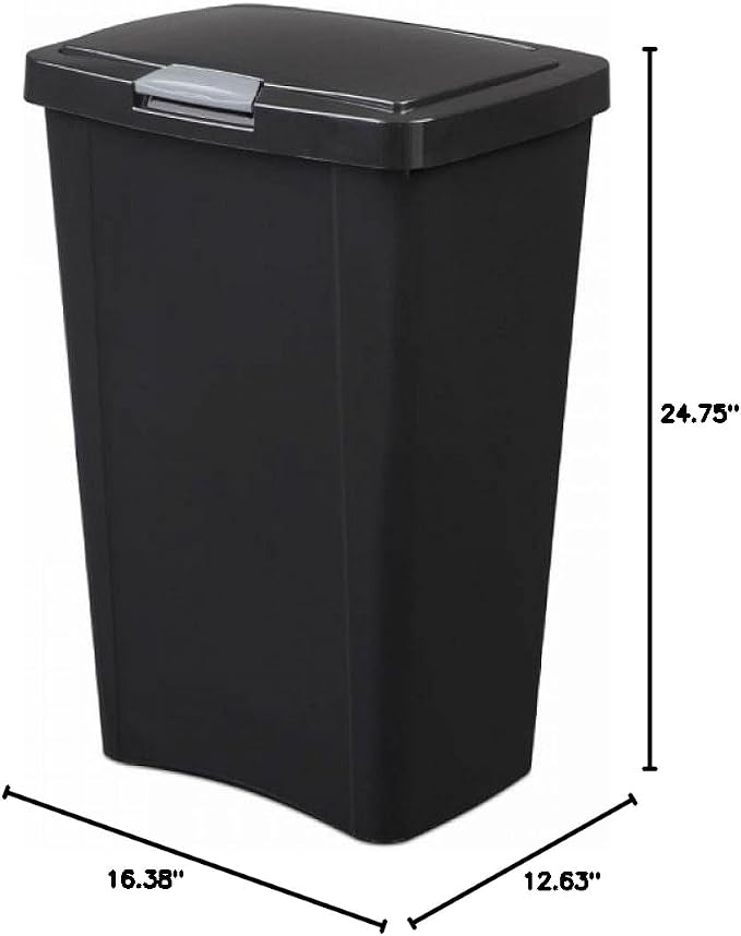 STERILITE 10459004 Touch Can, Black, 13 Gallon - Image 2
