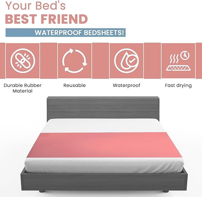 Rubber Mattress Protector Sheet, Waterproof Cover for Hospital and Baby Beds Size Meter (1.5)