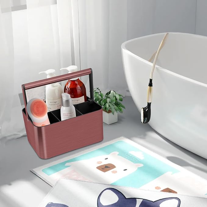 BYUNER Shower Caddy Portable for College Dorm Room Essential, Bathroom Caddy Organizer with Handle and Adjustable Dividers, Shower Storage Tote, Plastic Shower Basket Bin for Shampoo Toiletry - Image 6