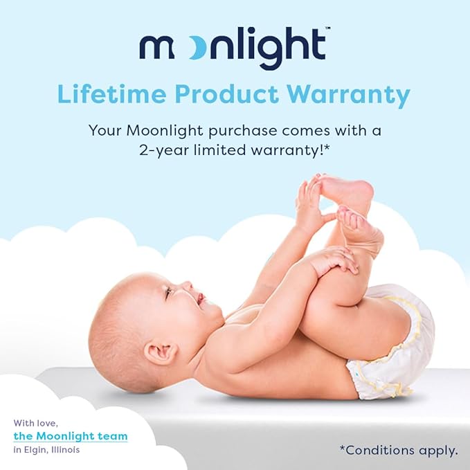 Moonlight Slumber Little Dreamer Mini Crib Mattress Cover - 100% Waterproof and Hypoallergenic - Fits 24"x 38"x 5" - Mattress Not Included