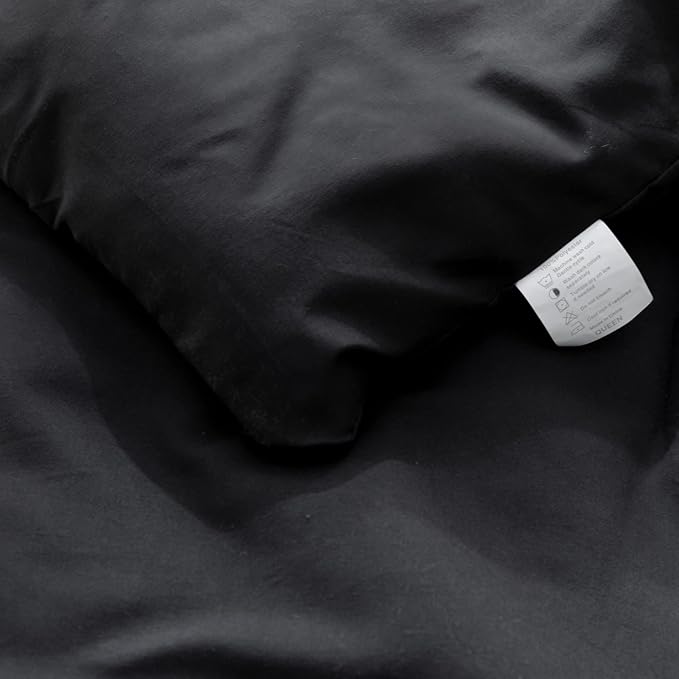 ROSGONIA Black Twin Comforter Set for Girls and Boys, 1 Boho Black Comforter and 1 Pillowcase, Soft and Warm Microfiber Material, Neutral Bohemian Style, Ideal for Dorm Rooms