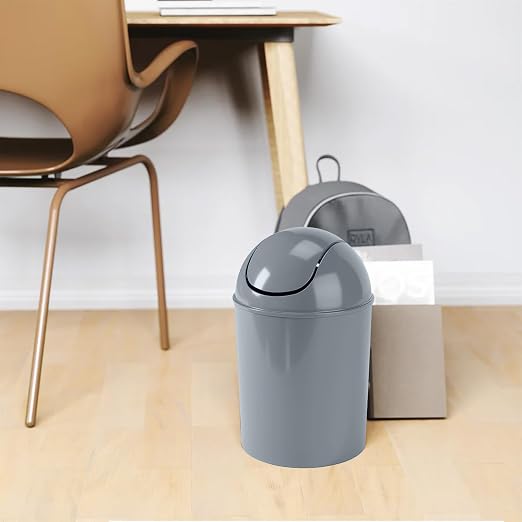 Umbra 1.25 Gallon Mini Waste Can with Removable Swing-Top Lid - Small Garbage Bin for Kitchen, Bathroom, Bedroom, Office - Compact Trash Can Fit Under Tables & Counters - Steel Blue - Image 7