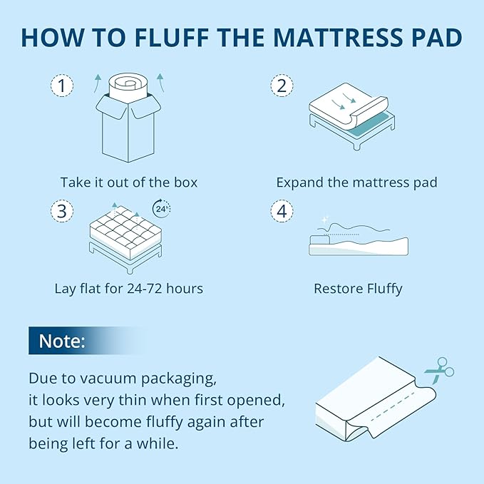 YUGYVOB Twin XL Mattress Topper Extra Thick, Cooling, and Breathable Mattress Pad 8-21" Deep Pocket Soft Down Alternative Fill