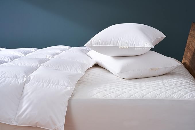 Coyuchi Organic Cotton Mattress Pad, California King, Soft Cotton Mattress Cover, White