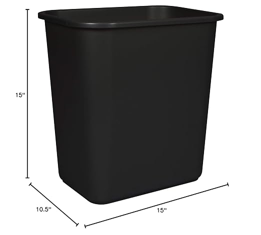 Storex 7 Gallon Trash Can, Gray, 6-Pack Black - Image 5