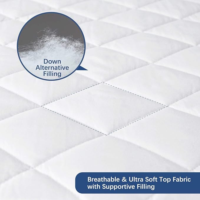 Mattress Pad Protector Waterproof, Absorbent Mattress Pad Cover Quilted Fitted Mattress Protector, Down Alternative Filling Deep PocketRV Short King Mattress Protector 72x75 Inch