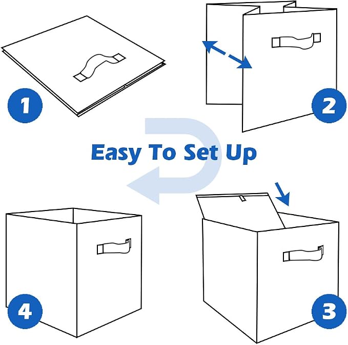 ShellKingdom Foldable Fabric Storage Cubes And Cloth Organizer Drawer For Closet And Toys, 2 Pack (Rainbow) - Image 9