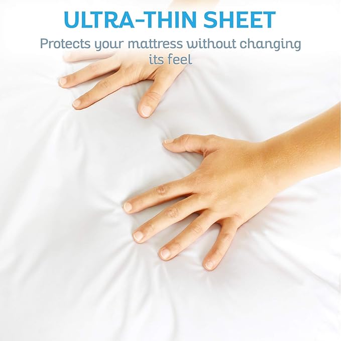 Sures Waterproof Mattress Protector - King Size Bedsheet - Fitted Machine Washable Bed Sheet -Vinyl Free Bedwetting Cover Pad - for Kids, Adult, Elderly (1, Full)