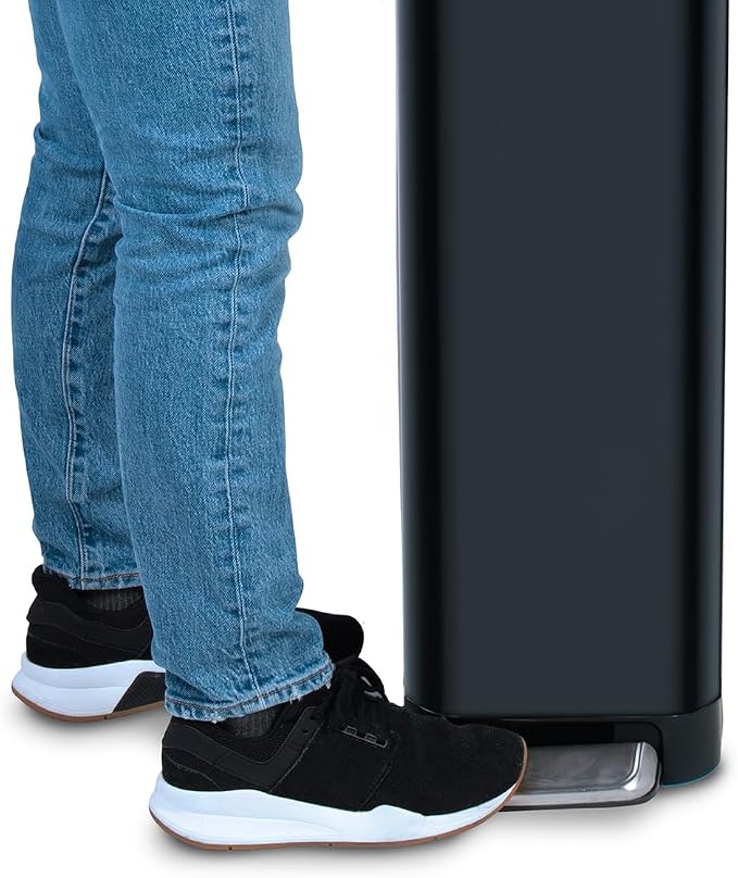 Glad Slim Trash Can with Clorox Odor Protection - Narrow Kitchen Garbage Bin with Soft Close Lid, Step On Foot Pedal and Waste Bag Roll Holder, Black, 12 Gallon/45 Liter - Image 8