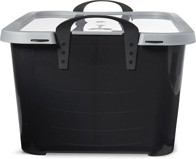 Life Story 18 Pack Heavy Duty Stackable Storage Bin, 55 Quart Home Organizer, Versatile Lightweight Locking Bins with Carrying Handles, Black/Gray - Image 9