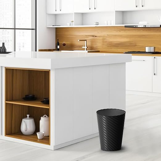 Lysam Bathroom Trash Can, 3 Pack 1.8 Gallons Small Trash Can with Trash Bags, Bathroom Garbage Can, Plastic Trash Bin, Round Waste Basket for Bedroom, Office, Kitchen, Room, Compact Space (Black) - Image 8
