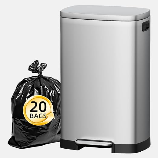 KUK 13 Gallon/50L Stainless Steel Kitchen Trash Can with Lid and Step Pedal-Large Capacity Garbage Bin with Odor Seal, Silent Close Lid, Removable Inner Bucket for Home, Kitchen, Bedroom, Office - Image 8