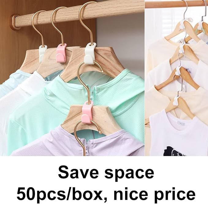 otylzto 50PCS(or100) Hanger Hooks for Plastic Clips Clothes Space Saving Hangers for Clothes Closet Hangers Space Saver - Image 3