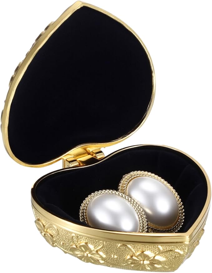Hipiwe Vintage Jewelry Box Heart Shape Trinket Chest Metal Gold Treasure Storage Case for Rings Earrings Necklace Keepsake Organizer Gift for Woman - Image 9