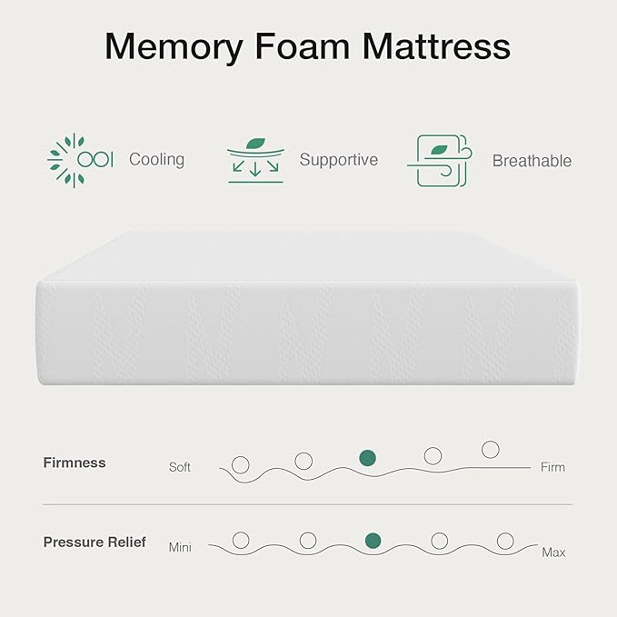 Novilla Queen Mattress, 10 Inch Queen Size Memory Foam Mattress in a Box, Gel Memory Foam Mattress for Comfort Sleep &Cooling Night Sleep, CertiPUR-US Certified