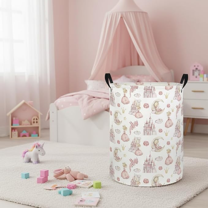 Baby Laundry Hamper kids laundry Basket Waterproof Laundry Bag for Bedroom Toy Clothes Organizer Room Décor(Castle) - Image 6